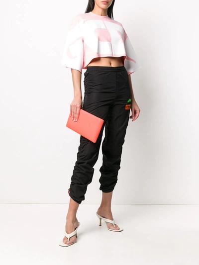 Shop Gcds Oversized Logo Cropped Top In Pink