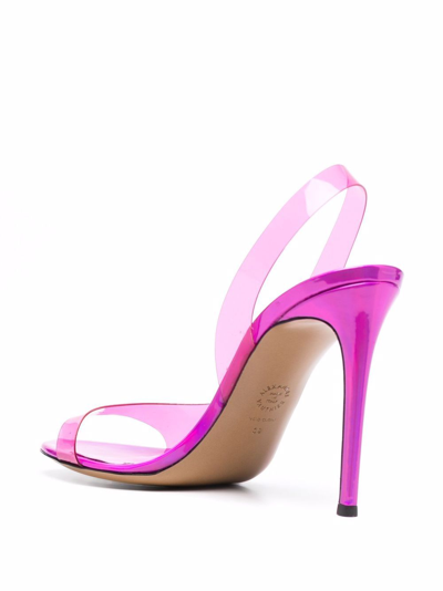 Shop Alexandre Vauthier Transparent Slingback Sandals In Rosa