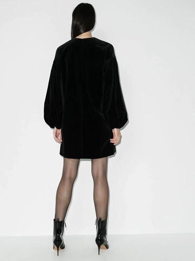 Valentino Velvet Mini Dress In Black