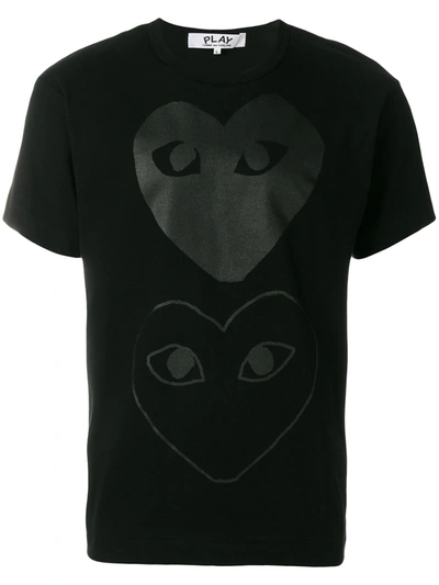 Shop Comme Des Garçons Play Printed T-shirt In Black