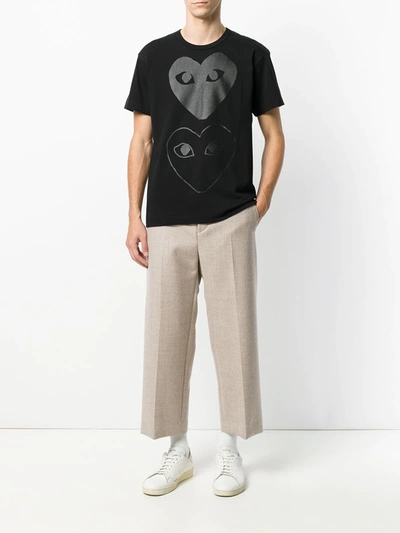 Comme Des Garçons Play Black Two Hearts T-shirt