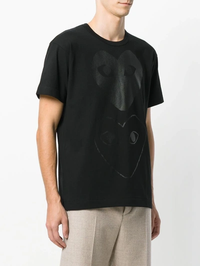 Comme Des Garçons Play Black Two Hearts T-shirt