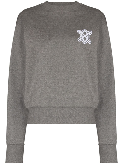 Shop Daily Paper Hovvie Logo-embroidered Sweatshirt In Grau