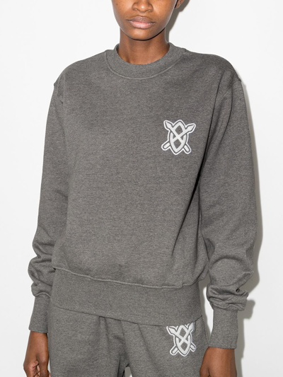 Daily Paper Hovvie Brand-embroidered Cotton-jersey Sweatshirt In Grey
