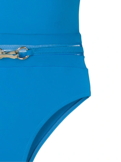 Shop Amir Slama Metallic Embellishment Swimsuit In Blue