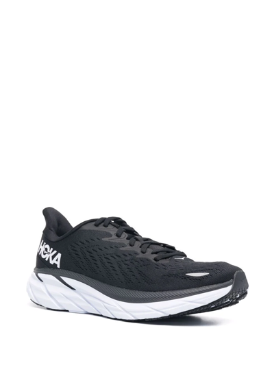 Shop Hoka One One Logo-print Lace-up Sneakers In Black