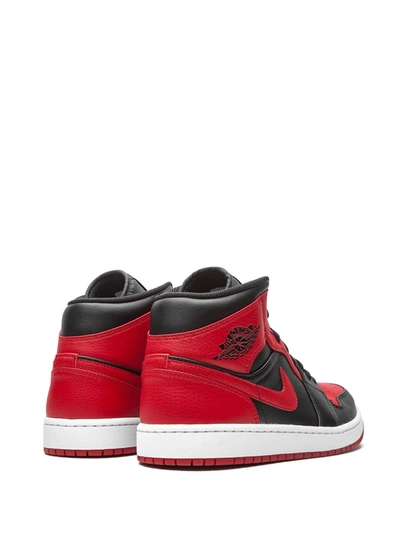 Shop Jordan Air  1 Mid Sneakers In Black