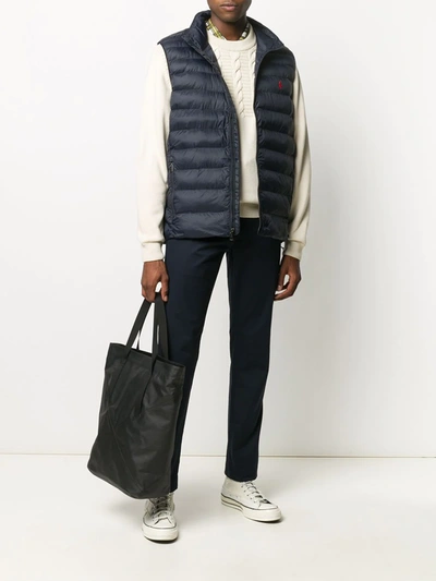 Polo Ralph Lauren Quilted Recycled Nylon Primaloft Gilet In Blue
