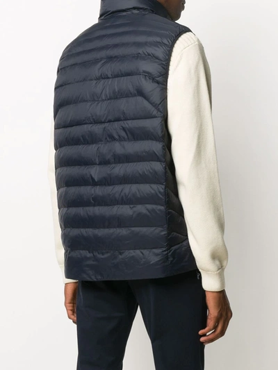 Shop Polo Ralph Lauren Logo-embroidered Puffer Gilet In Blue