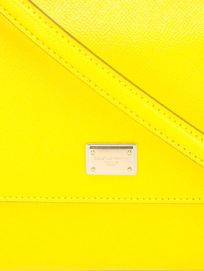 Shop Dolce & Gabbana Medium Sicily Shoulder Bag In Yellow