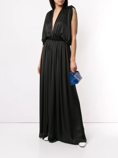 MAISON RABIH KAYROUZ DRAPED EVENING GOWN - 黑色