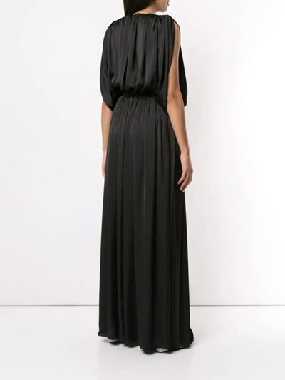 Shop Maison Rabih Kayrouz Draped Evening Gown In Black