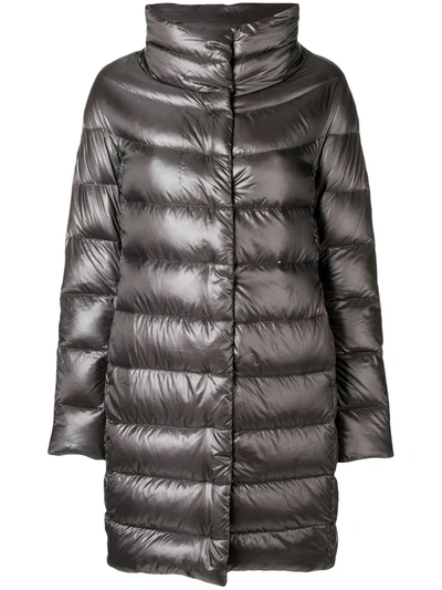 Shop Herno Dora Padded Coat In Grey