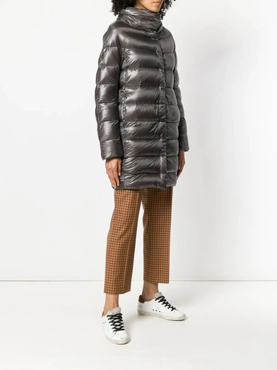 Shop Herno Dora Padded Coat In Grey