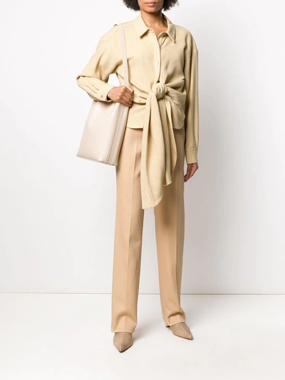 Victoria Beckham High-waisted Tailored Trousers In Neutrals
