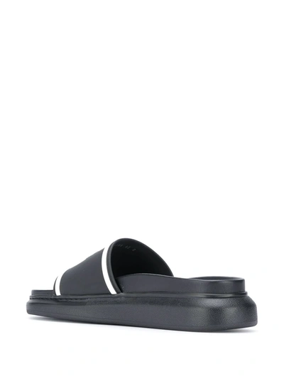 Shop Alexander Mcqueen Logo Pool Slides In Black