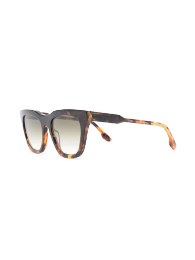 Shop Victoria Beckham Cat-eye Frame Sunglasses In Braun