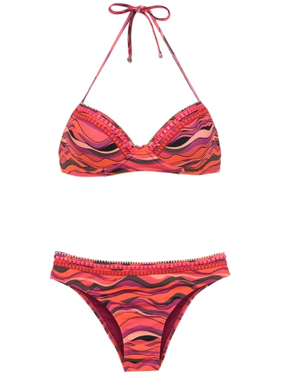 Shop Amir Slama Printed Bikini In Yellow