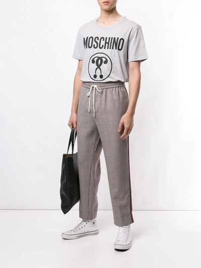 Shop Moschino Logo T-shirt In Grey