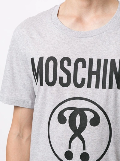 Shop Moschino Logo T-shirt In Grey