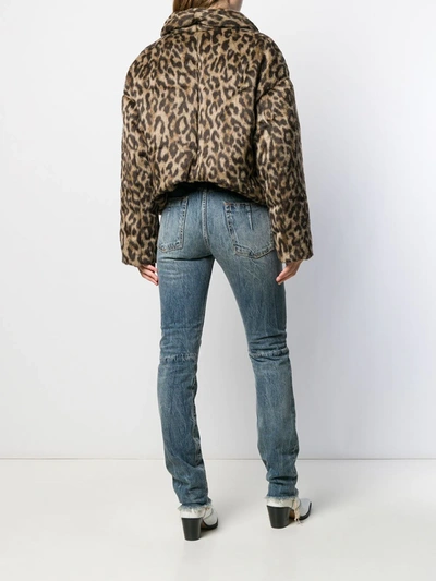 Shop Ben Taverniti Unravel Project Leopard-print Down Jacket In Neutrals