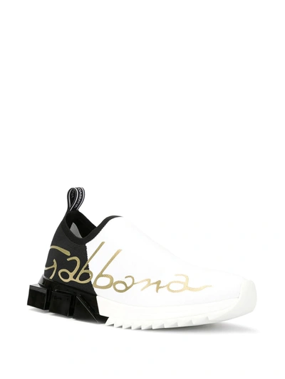 Shop Dolce & Gabbana Stretch Mesh Sorrento Sneakers In White