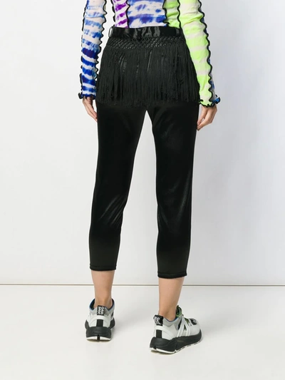 Pre-owned Moschino Fringed Cropped Trousers In Black