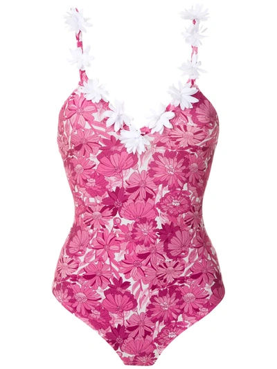 Shop Adriana Degreas Maiô Floral-print One Piece In Pink