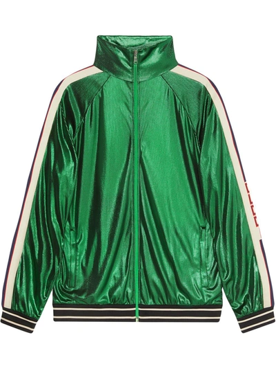 GUCCI 超大款涂层弹力针织夹克 - 绿色