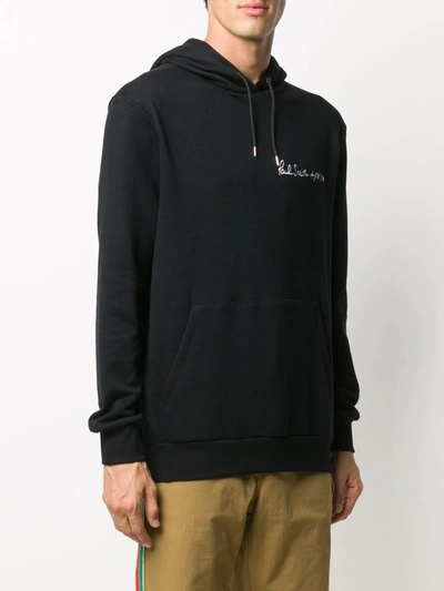 Shop Paul Smith Logo Print Oversized Hoodie In Black