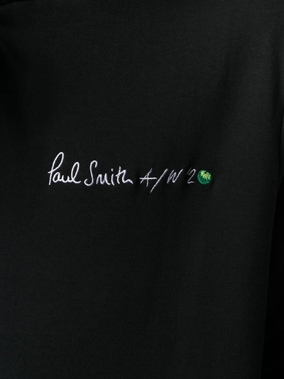 Shop Paul Smith Logo Print Oversized Hoodie In Black