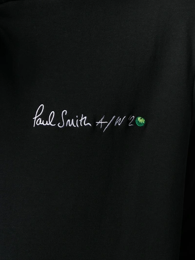 Paul Smith Logo Print Oversized Hoodie In Black