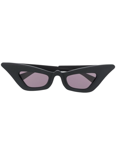 Shop Kuboraum Slim Cat Eye Sunglasses In Black