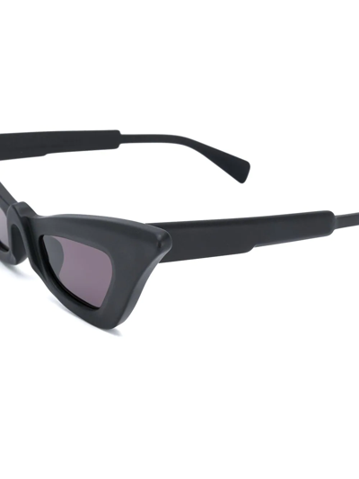 Shop Kuboraum Slim Cat Eye Sunglasses In Black