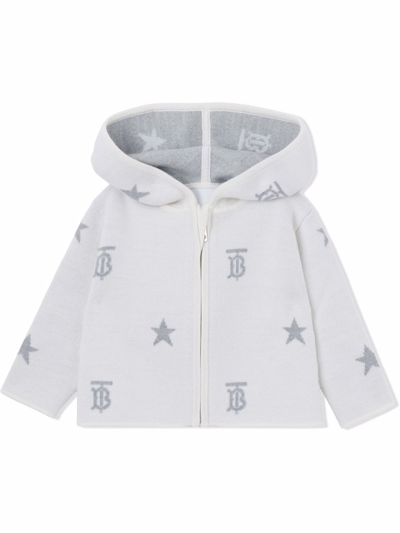 Shop Burberry Star And Monogram Three-piece Baby Set In White