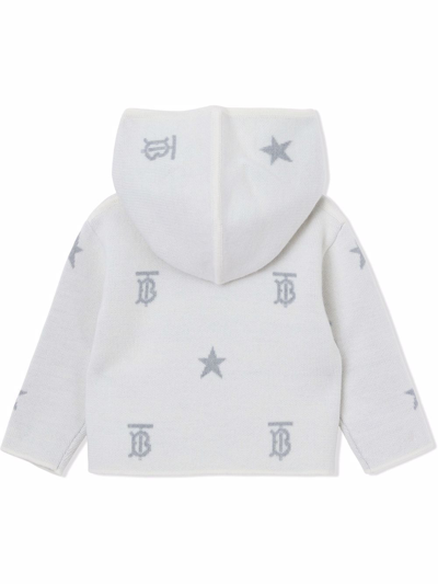 Shop Burberry Star And Monogram Three-piece Baby Set In White