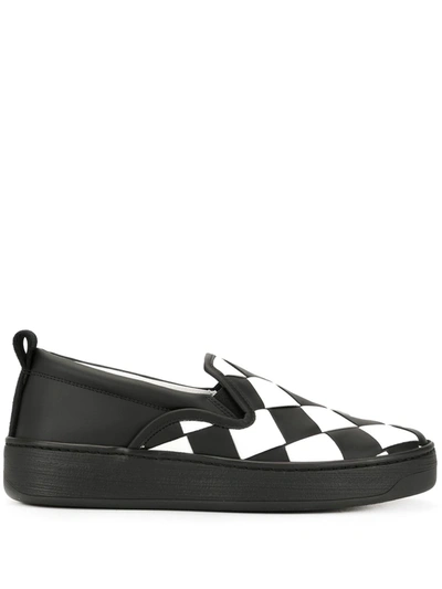 Shop Bottega Veneta Intrecciato Weave Slip-on Sneakers In Black