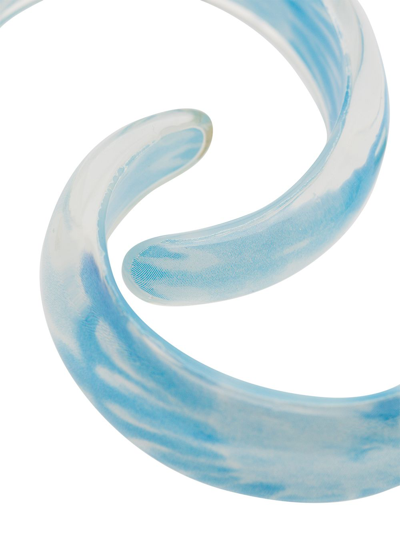 Alison Lou 14k Goldplated & Lucite Tie-dye Tapered Jelly Hoop Earrings In Blue