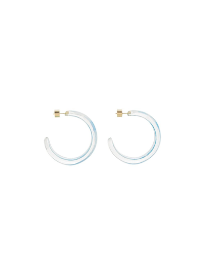 Alison Lou 14k Goldplated & Lucite Tie-dye Tapered Jelly Hoop Earrings In Blue
