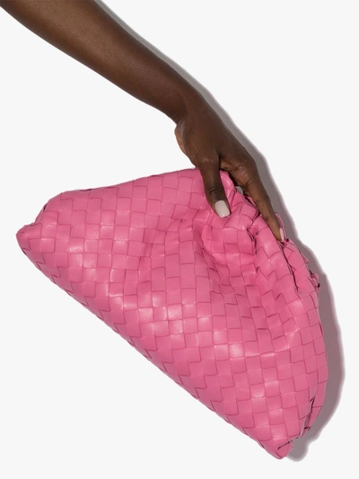 Shop Bottega Veneta The Pouch Intrecciato Bag In Pink