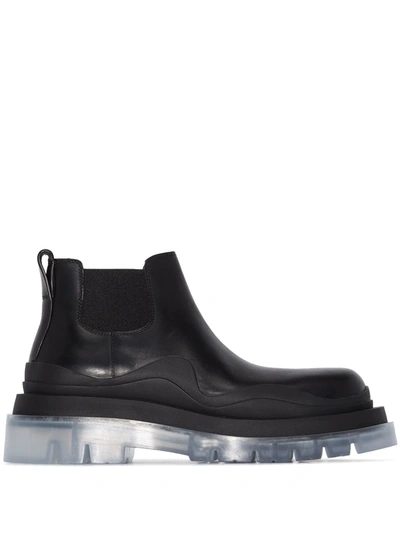 Shop Bottega Veneta Transparent-sole Chunky Ankle Boots In Black