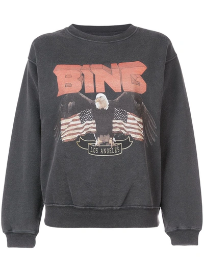 Shop Anine Bing Logo Patch Sweatshirt In Black