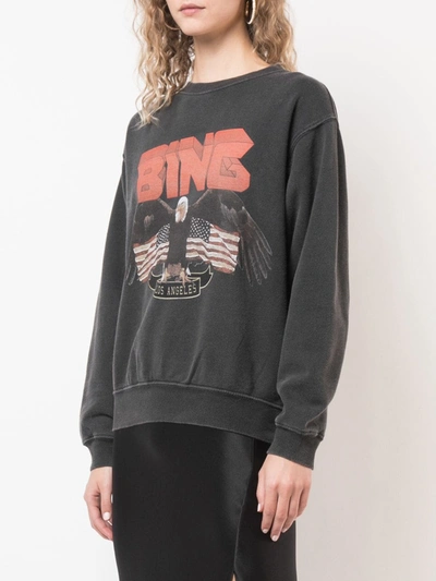 Shop Anine Bing Logo Patch Sweatshirt In Black