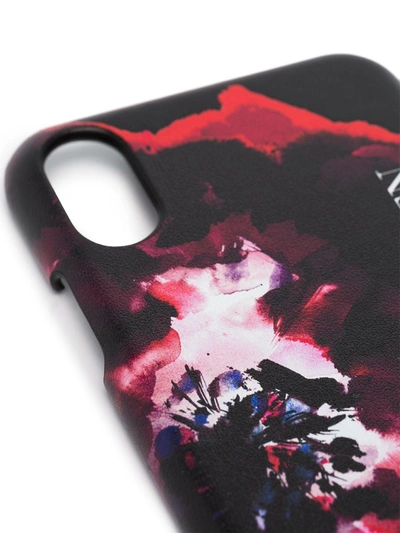 Shop Alexander Mcqueen Rose-print Iphone Xs Css Leather Case In Black