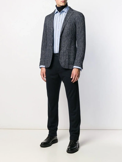 Shop Giorgio Armani Slim-fit Tailored Trousers In Blue