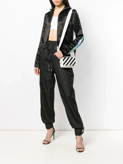 Shop Off-white Contrast Stripe Zip-front Jacket In Black