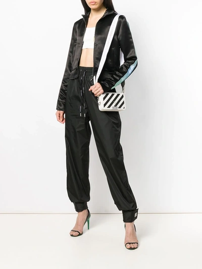 Off-white Contrast Stripe Zip-front Jacket In Black