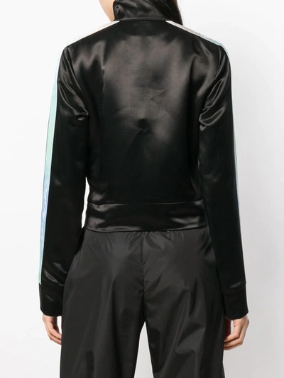 Shop Off-white Contrast Stripe Zip-front Jacket In Black