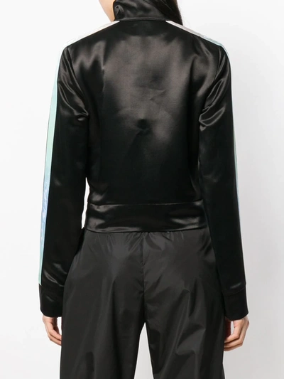 Off-white Contrast Stripe Zip-front Jacket In Black