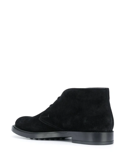 Tod's Short Ankle Suede Desert Boots In Black